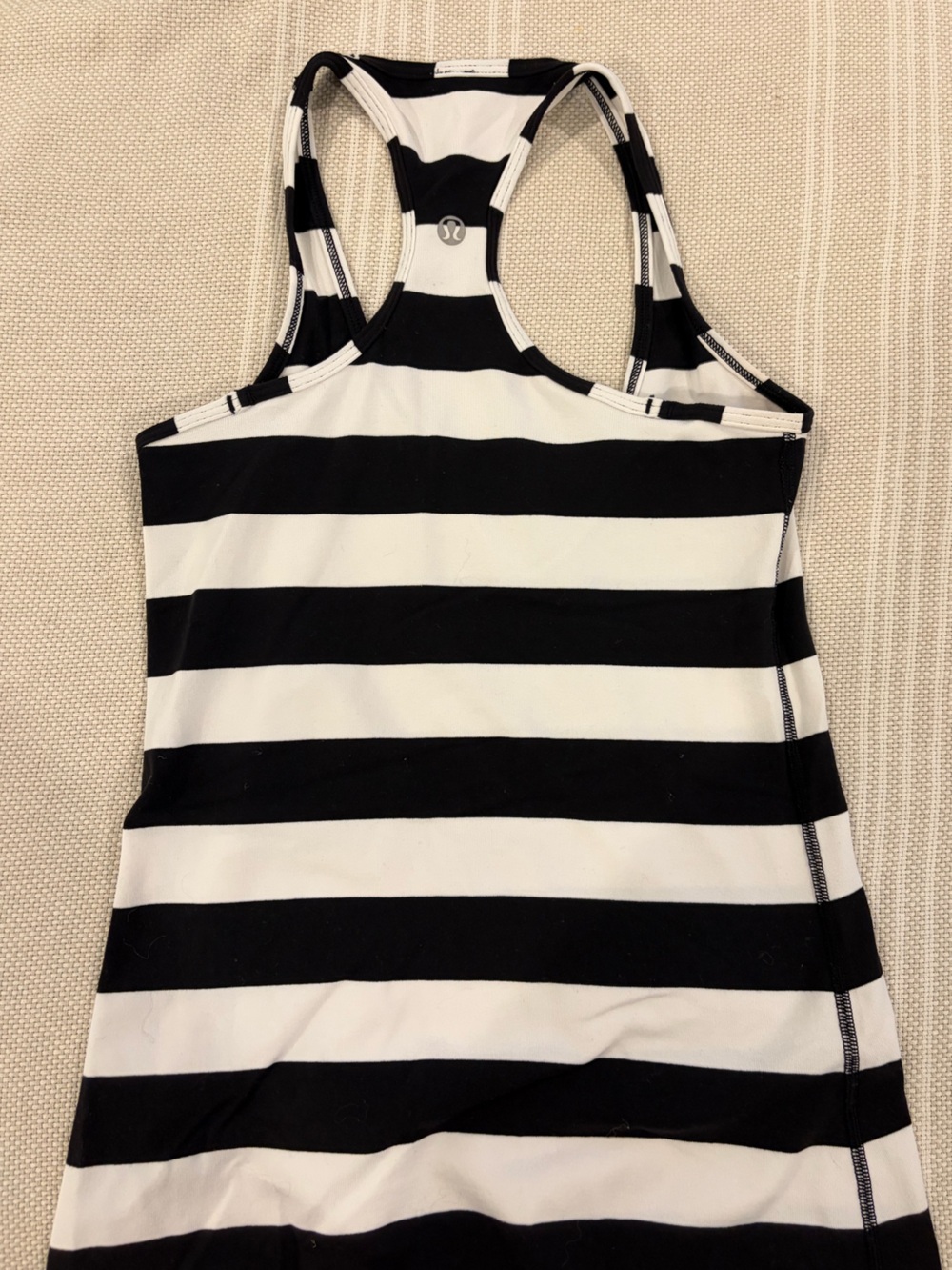 lululemon athletica Black & White Striped women's top, yoga